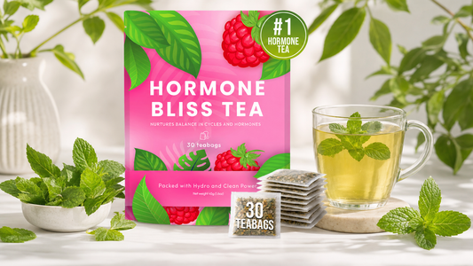 Fresh spearmint leaves and herbal tea for hormonal balance